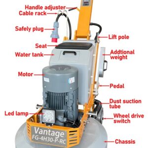34" Concrete Floor Grinder High Speed Auto Walk Remote Control Planetary System